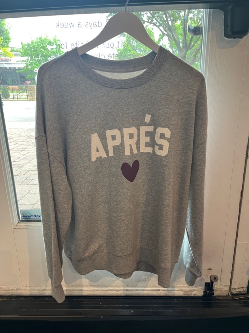 Z Supply Grey 'APRÉS' Crewneck with Heart Graphic